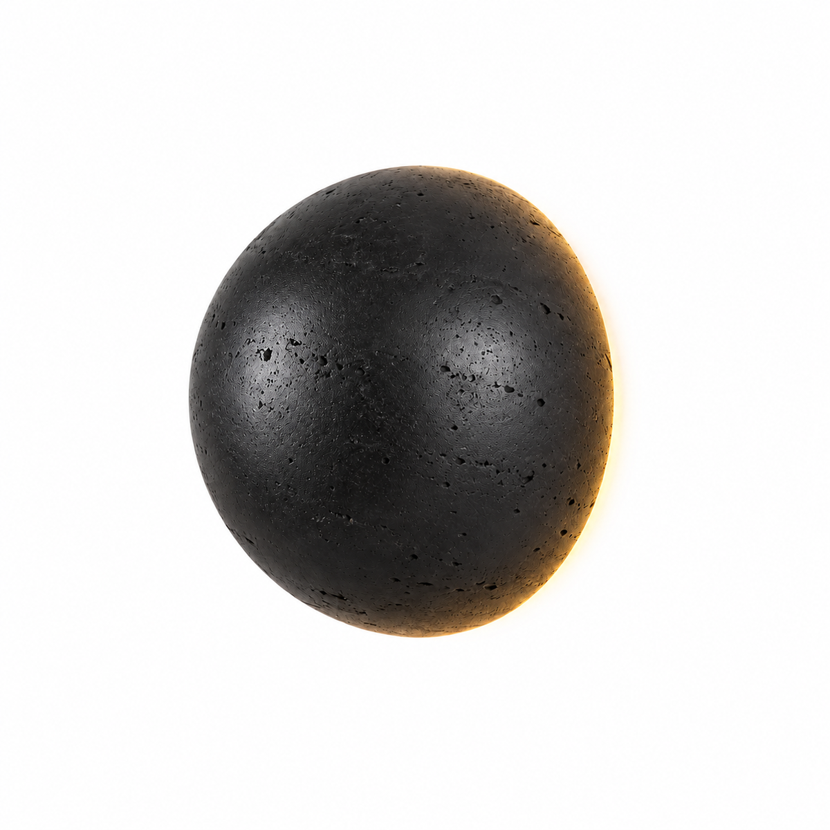 black stone dome wall light — on a pure white background