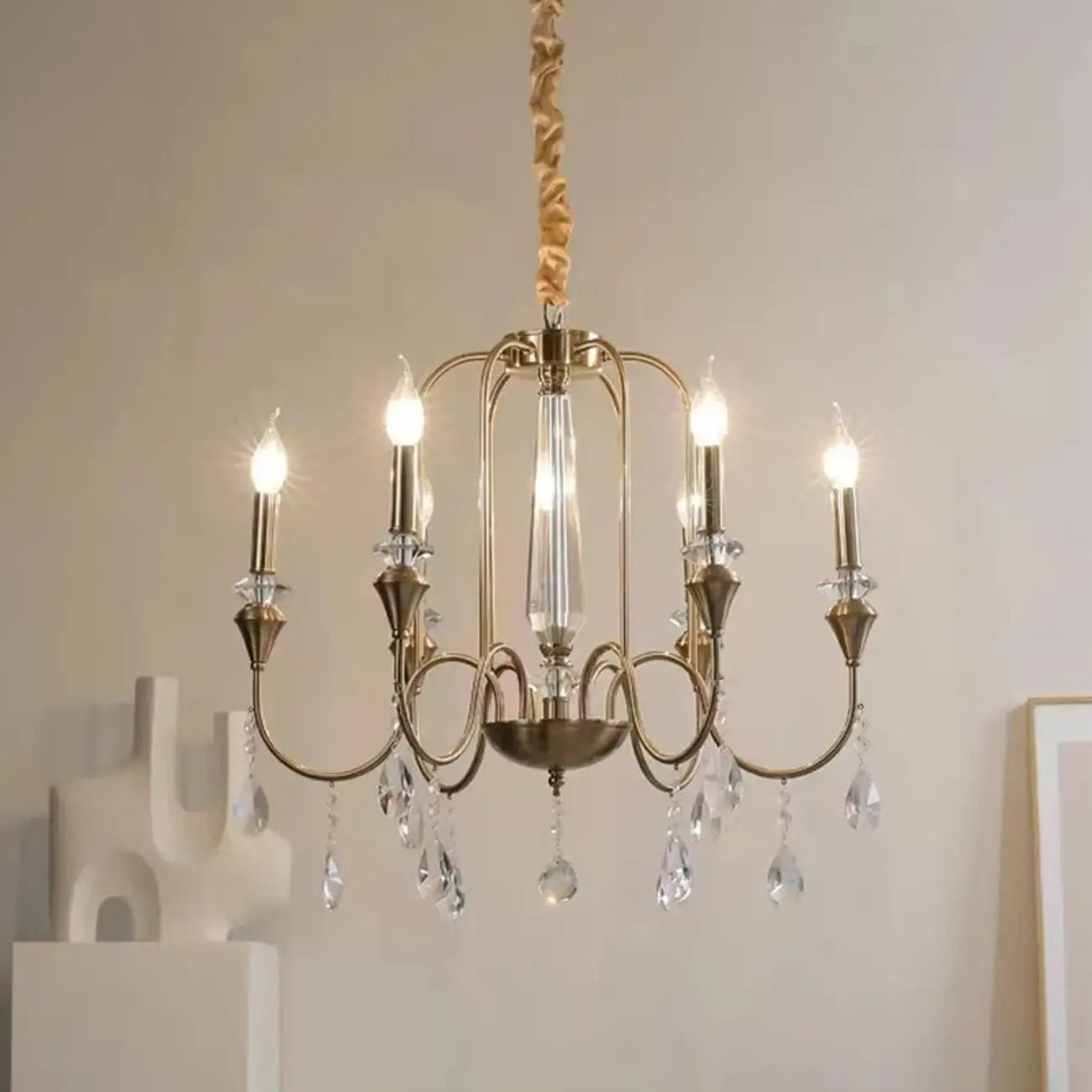 European glass crystal cascade chandelier