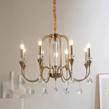 European glass crystal cascade chandelier