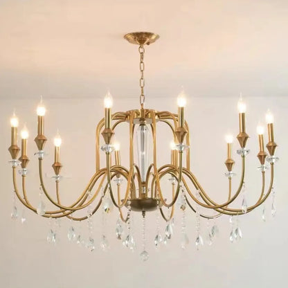 European glass crystal cascade chandelier