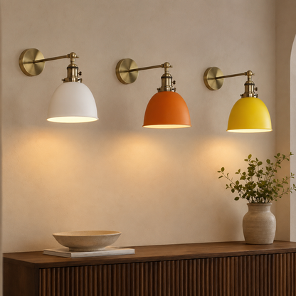 Brass retro wall light