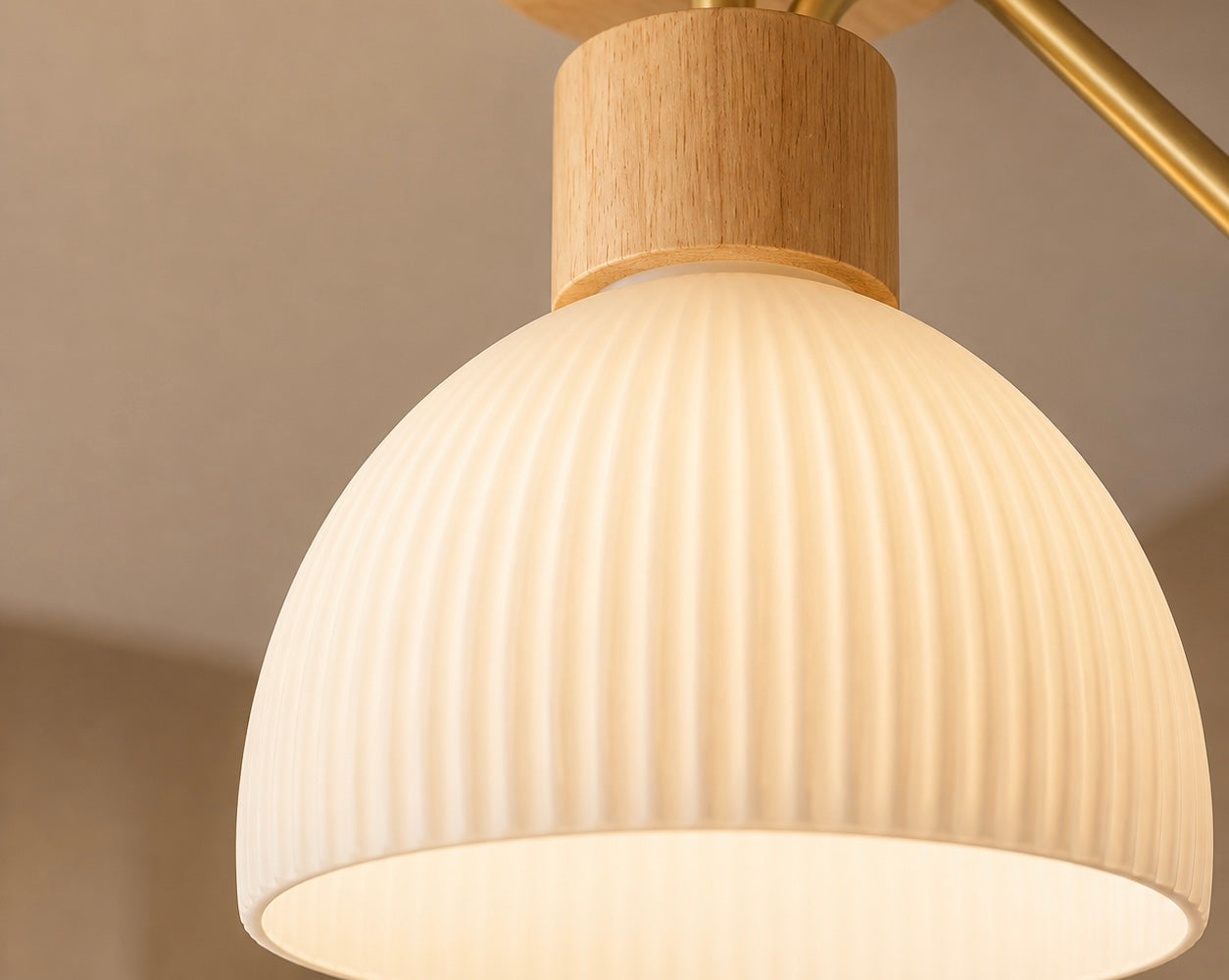 Lámpara de techo nórdica de madera para salón