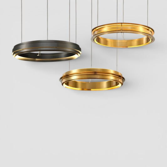 Italiaanse moderne minimalistische koperen ringkroonluchter