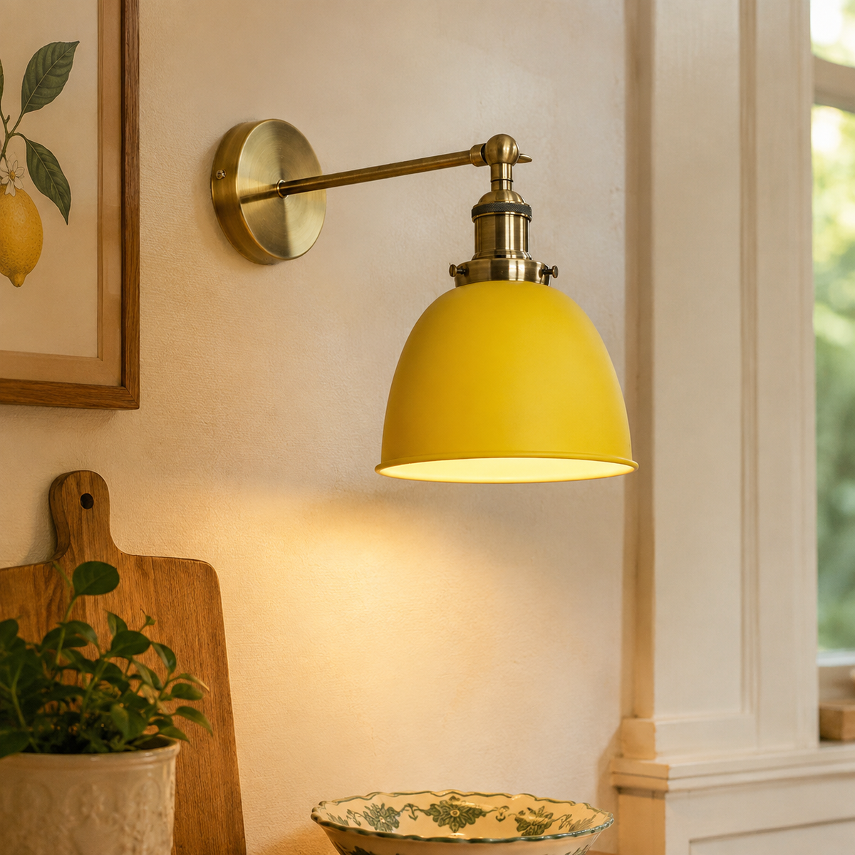 Brass retro wall light