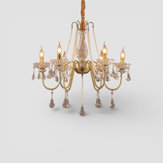 Lampada da salotto in cristallo francese europeo