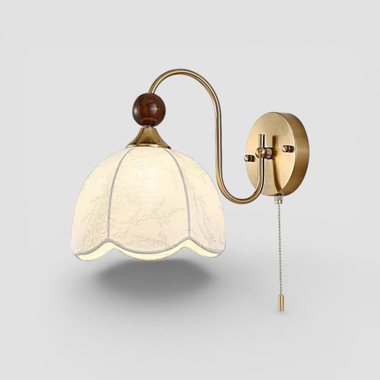 French fabric wall lamp with cable switch