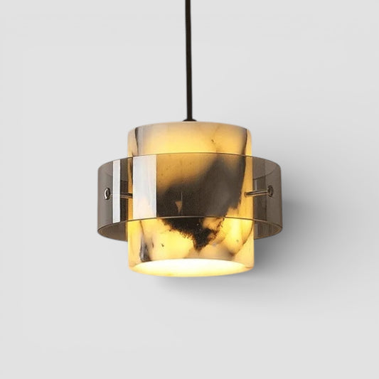 Luxe marmeren glazen hanglamp