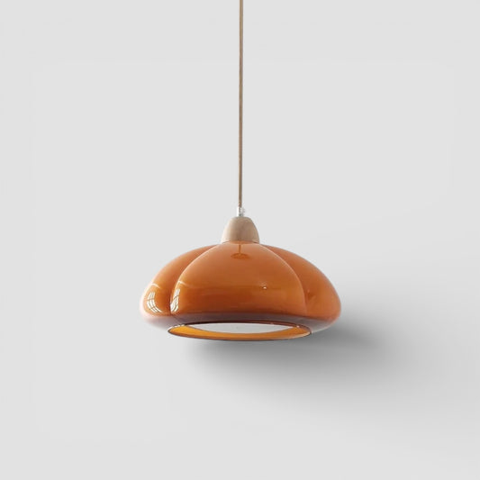 Pumpkin glass LED pendant light japanese style