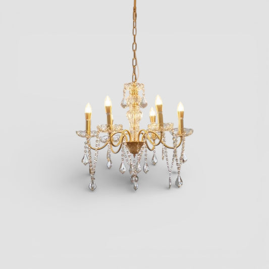 French gold crystal e14 chandelier