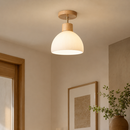 Lámpara de techo nórdica de madera para salón