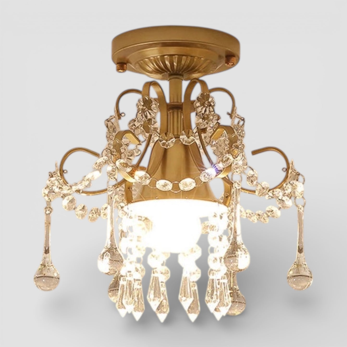 Lampada da corridoio di lusso in cristallo dorato