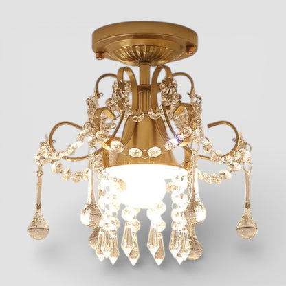 Lampada da corridoio di lusso in cristallo dorato