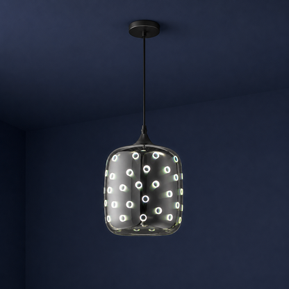 Pendellampa med fyrverkerier i glas med 3D-effekt