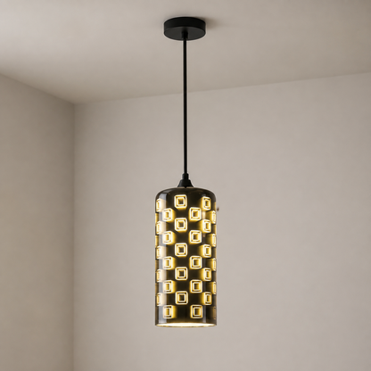 Pendellampa med fyrverkerier i glas med 3D-effekt