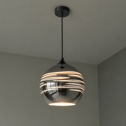 Pendellampa med fyrverkerier i glas med 3D-effekt