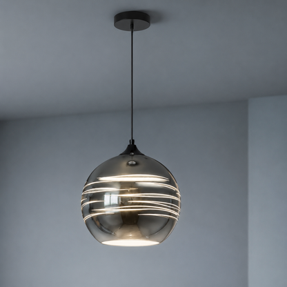 Pendellampa med fyrverkerier i glas med 3D-effekt