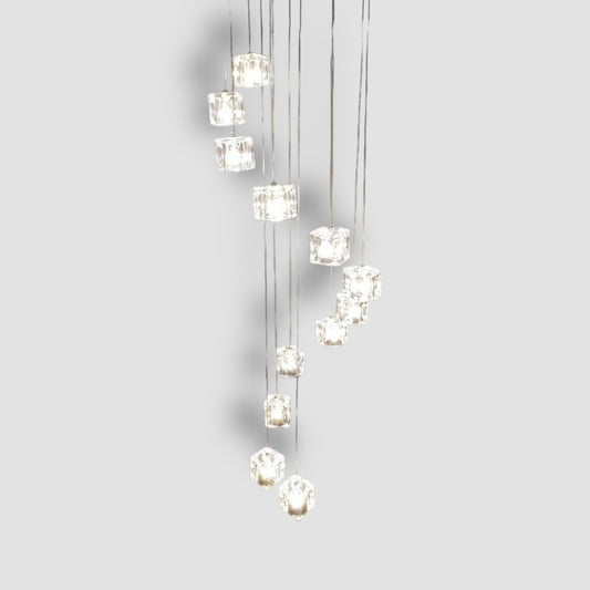 Square crystal chandelier