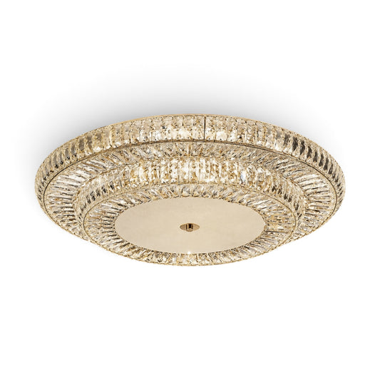 Round golden crystal ceiling light