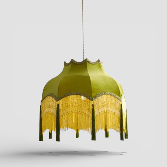 Vintage franse fluwelen kwast hanglamp