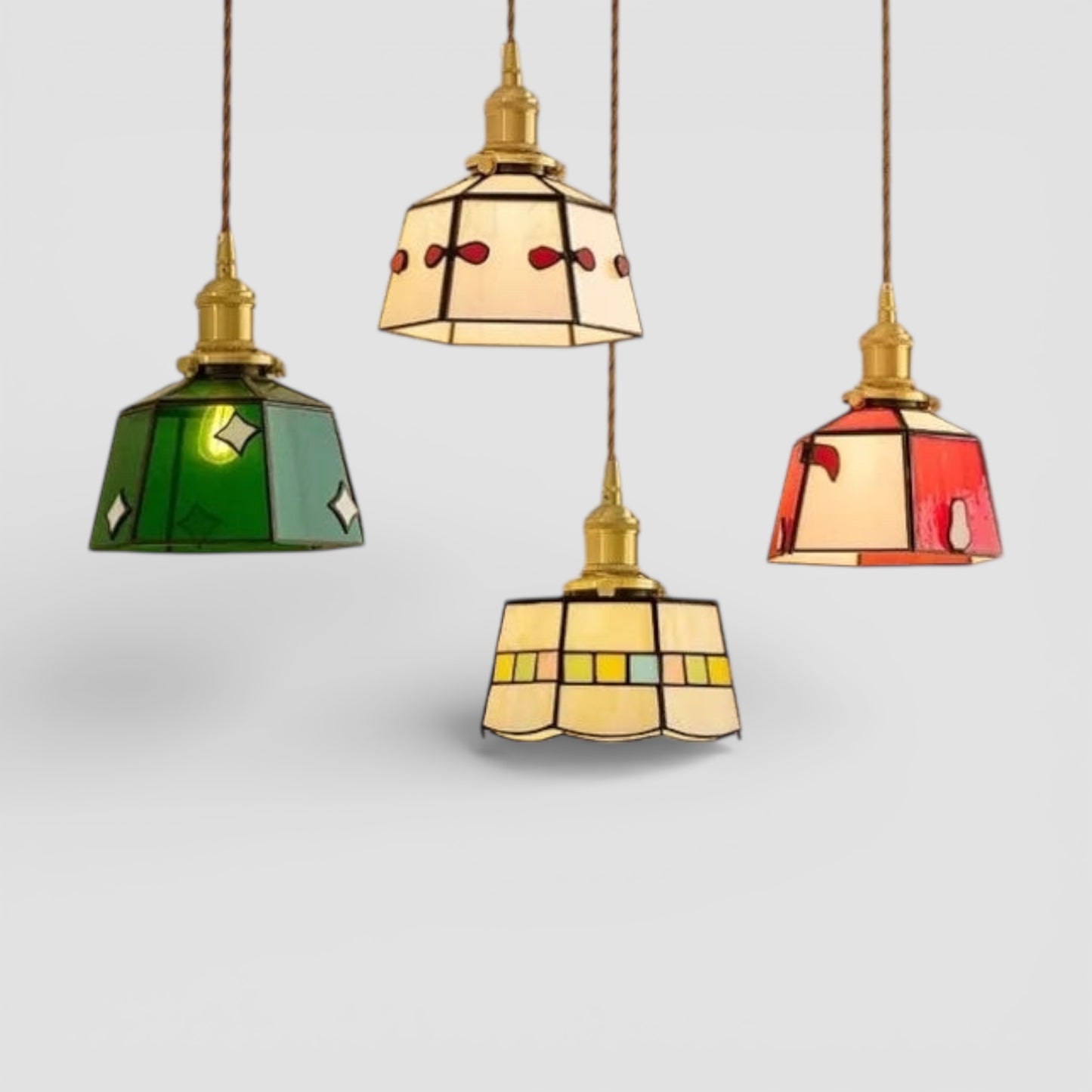 Retro glass linear pendant for bedroom and porch