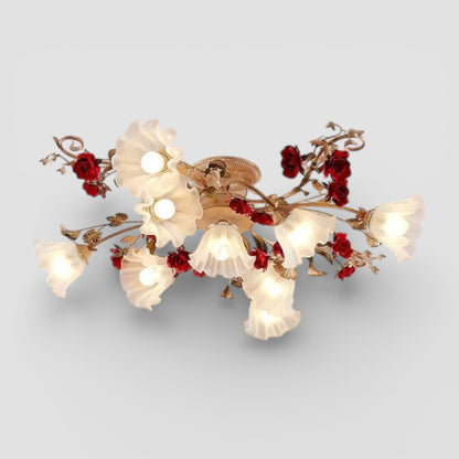Lampada da soffitto floreale Queen per camera da letto