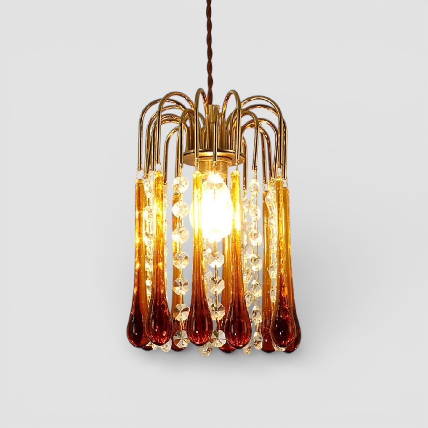 Vintage water drop glass pendant light