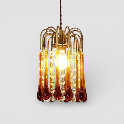 Vintage water drop glass pendant light