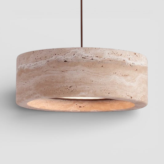 Retro wabi-sabi hanglamp van travertijn