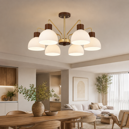 Lámpara de techo nórdica de madera para salón