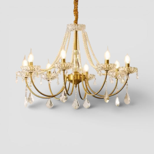 Lampada regolabile in cristallo e rame