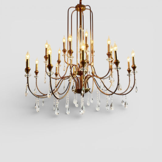 Lampada da ingresso americana in cristallo a candela