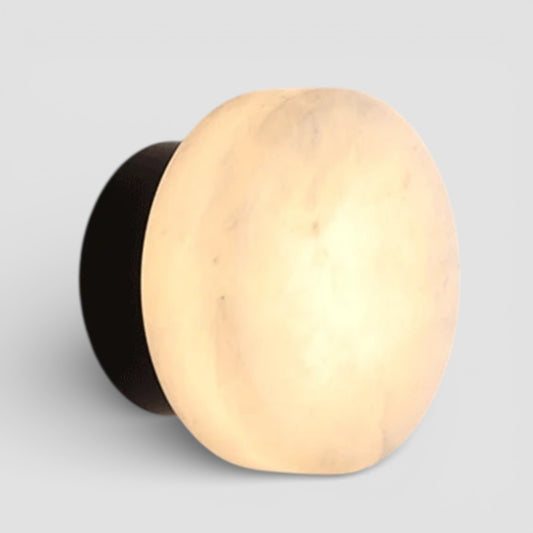 Round modern marble small wall lamp