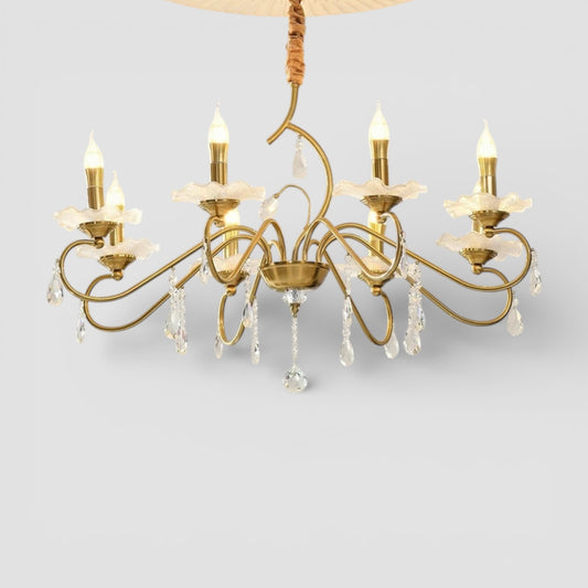 Lampadario antico europeo in rame