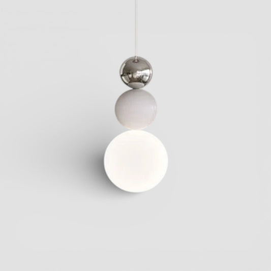 Lampada a sospensione in vetro bianco per sala da pranzo