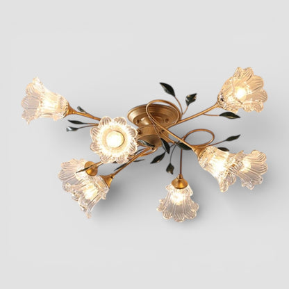 Romantic floral glass ceiling light