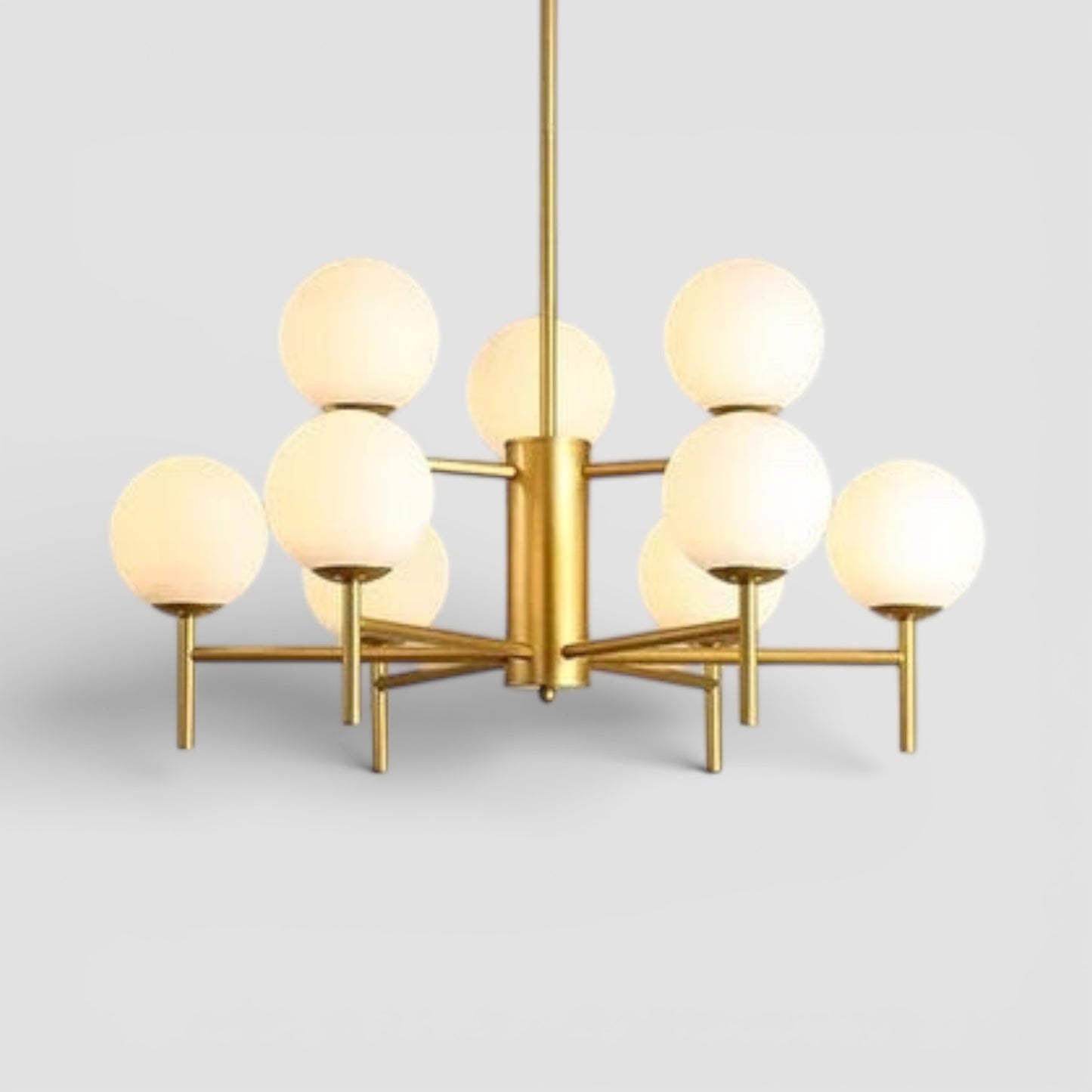 Globe cluster arms chandelier