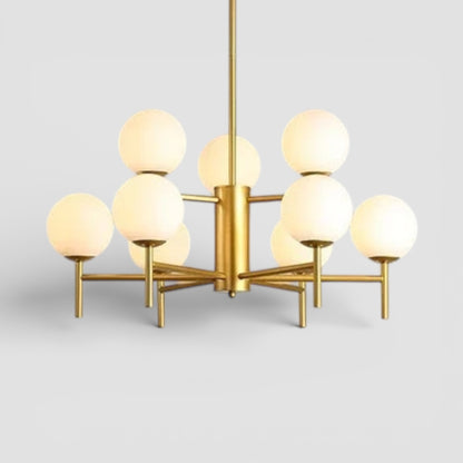 Globe cluster arms chandelier