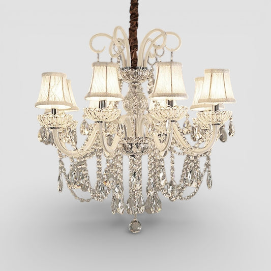 Elégant lustre en cristal avec abat-jour pour hôtel
