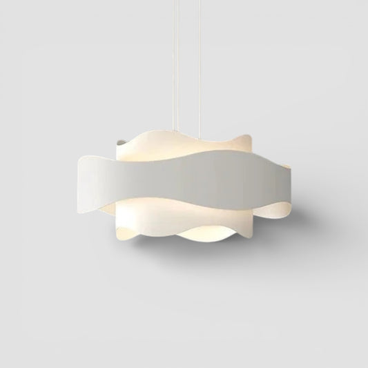 Lampadario LED rotondo bianco ondulato