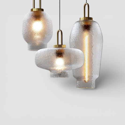 Vintage striped glass pendant light