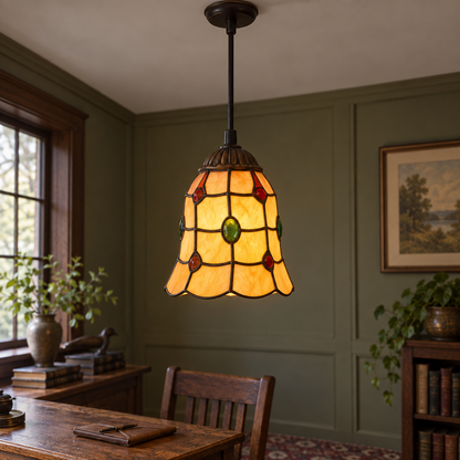 Tiffany-style glass pendant light