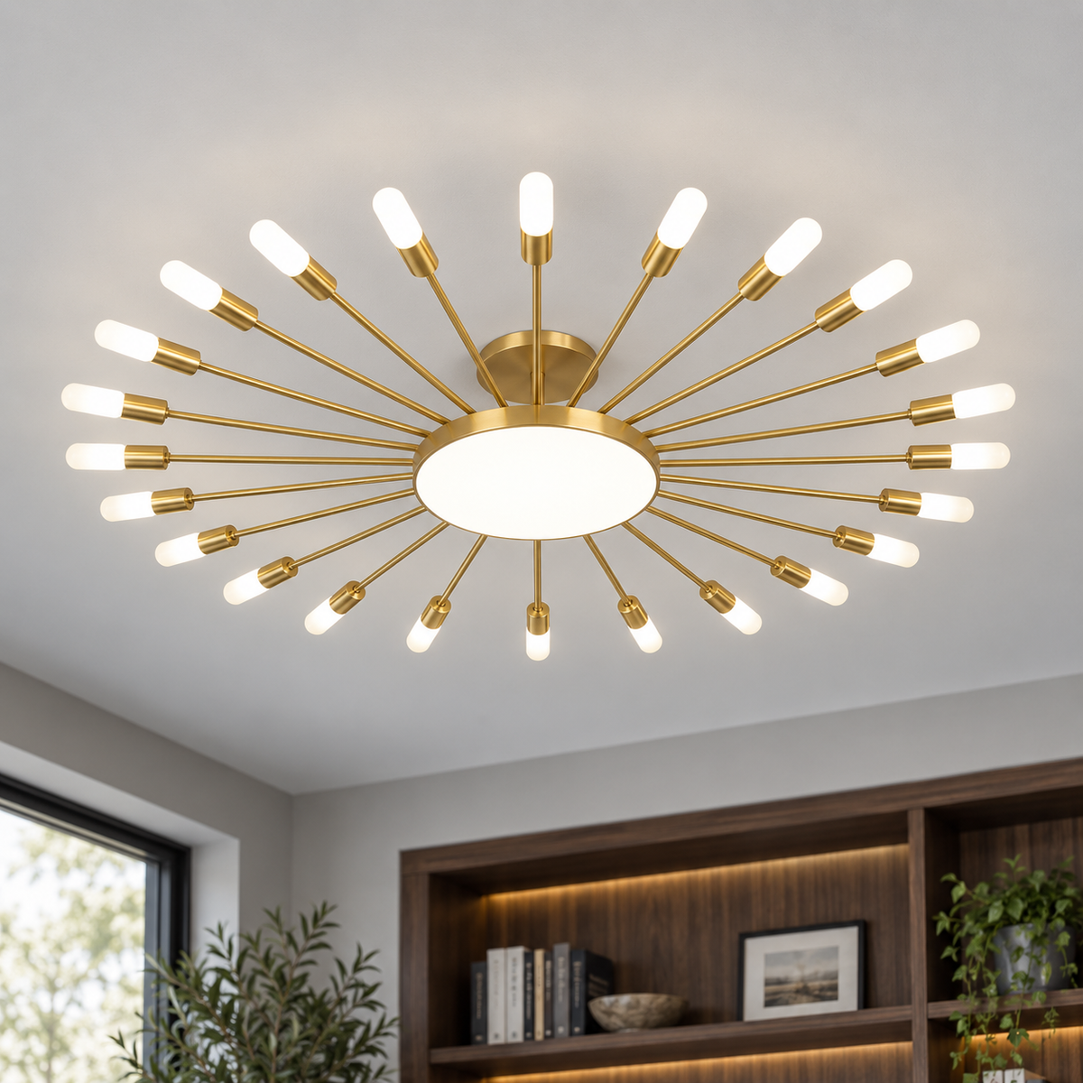 Brass chandelier
