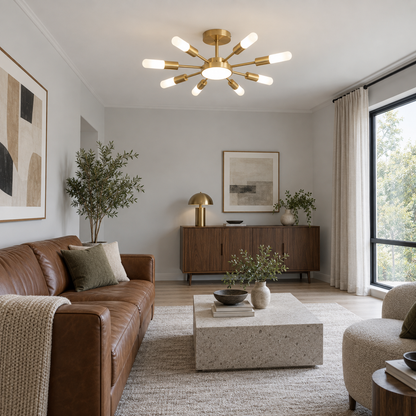 Brass chandelier