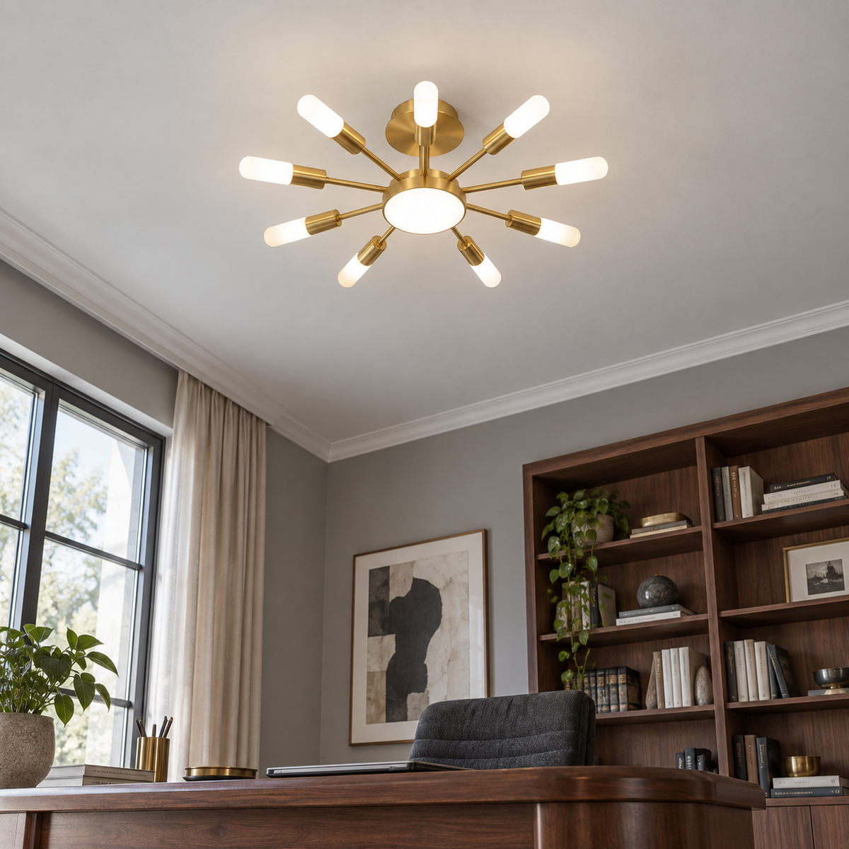 Brass chandelier