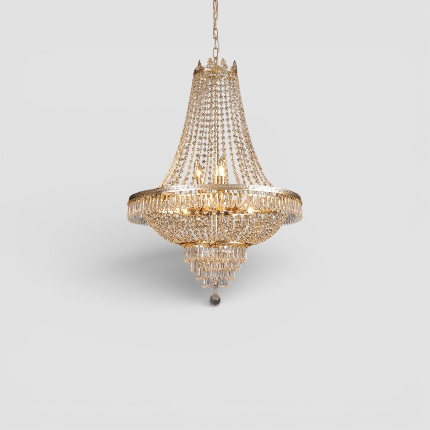 Lampadario di cristallo di grandi dimensioni per soffitti alti