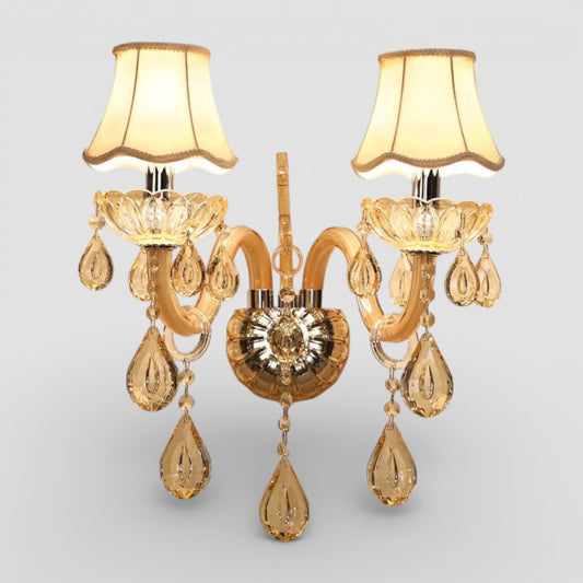 European castle crystal wall lamp