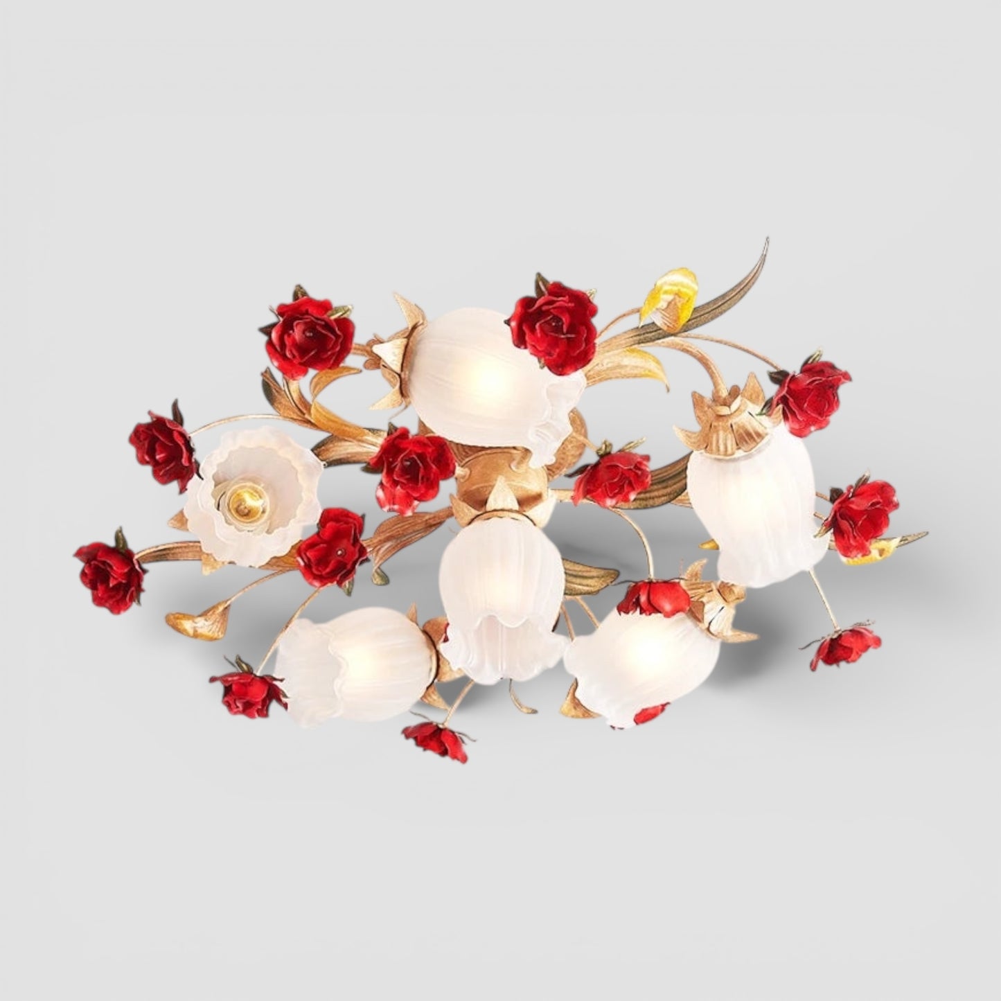 Romantic red rose ceiling light