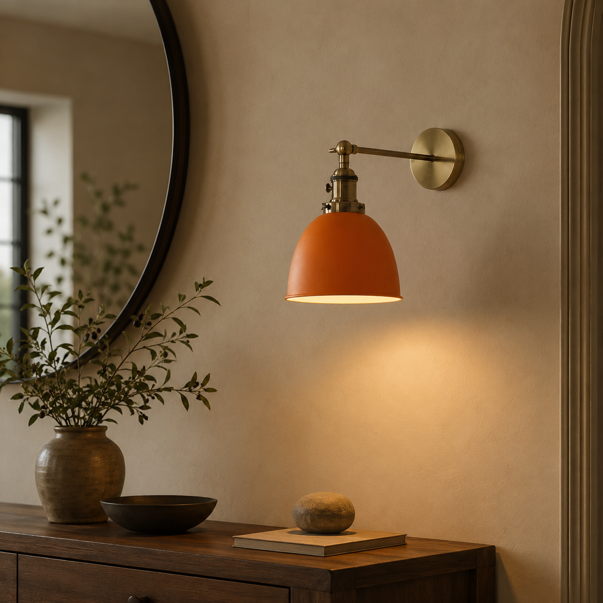 Brass retro wall light