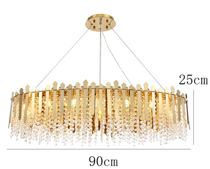 Ronde stalen k9 kristallen hanger