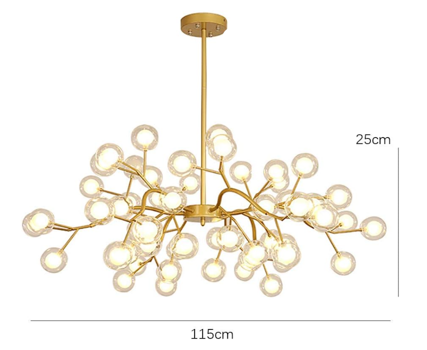 Scandinavische kroonluchter in zwart goud voor restaurants en bars